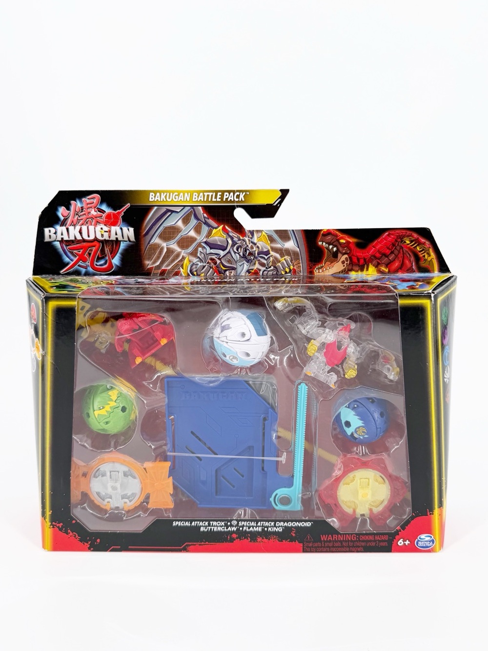 Bakugan Battle Pack Special Attack Trox Dragonoid Butterclaw Flame King Sealed